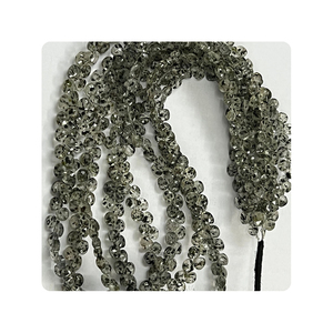 Perles en pierre naturelle de quartz en forme de cœur, facettées, de qualité supérieure, noires à pois, en gros, taille personnalisée - Product Image 2