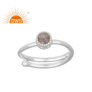 925 Sterling Silver Handmade Round Cut Natural <b>Labradorite</b> Gemstone Woman's Gift's <b>Rings</b> Jewelry Supplier - Product Image 1