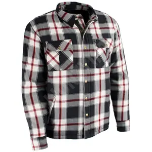 Camisa de motocicleta blindada para hombre, camisa de manga larga de franela suave para montar en moto, fabricante en Pakistán