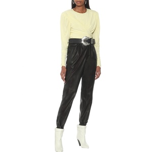 <b>Women</b> Genuine Leather New Design 100% Leather <b>Leggings</b> <b>Wet</b> <b>Look</b> Tight Mid Waist Regular Fit Waterproof Eco-Friendly Winter Pants - Product Image 1