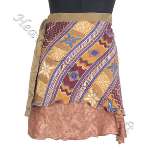 Mini jupe réversible en soie, style indien, fait à la main, style Boho, nouvelle collection - Product Image 1