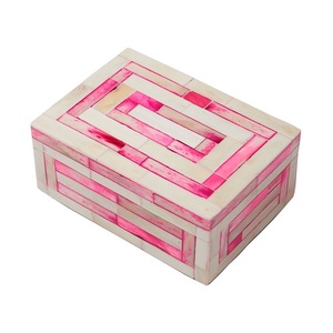 Cajas de joyería de metal de vidrio MDF de madera con incrustaciones de hueso de labios de imitación talladas modernas hechas a mano Almacenamiento de regalo de cartón elegante para collares y anillos - Product Image 5