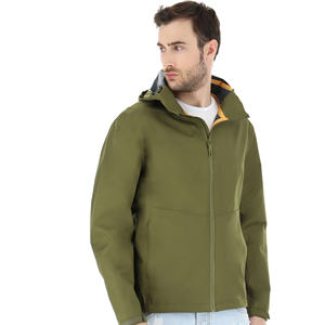 2024 nouveauté vert 100% Polyester course veste à capuche pour adultes coupe-vent vêtements de sport fermeture éclair poches latérales pour l'hiver - Product Image 3