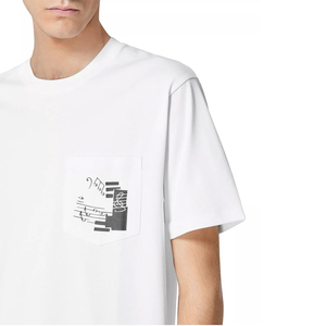 T-shirt blanc à col rond, style décontracté, impression sérigraphique, design personnalisé OEM pour garçons/hommes selon les exigences du client. - Product Image 5