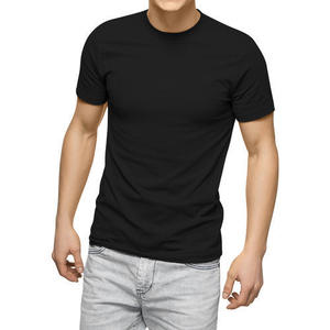 Camiseta de manga corta de alta calidad con cuello redondo y color liso/camiseta en blanco transpirable básica suave para hombre 2024 - Product Image 1