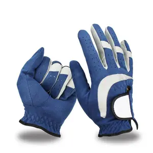 Women Golf Gloves blue Soft Fiber Breathable Anti-Slip Left And Right Sports Gloves