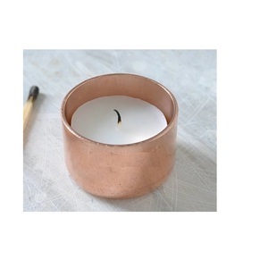 Contenedor de velas de almacenamiento de cera de cobre de Navidad con tapa dorada, para el hogar Decoración elegante, suministros de iluminación para decoración festiva - Product Image 3