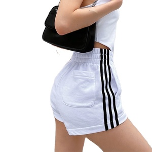 Été haute qualité personnalisé coton shorts femmes rayure multicolore short de gym femmes - Product Image 4