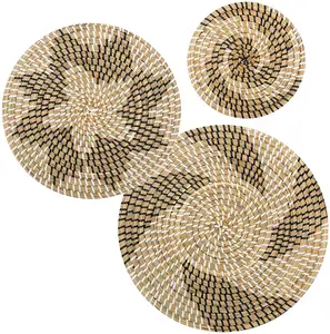Vietbay Crafts Handmade Woven Wall Hanging Basket Decorative Boho Wicker Seagrass Basket Fruit Bowl