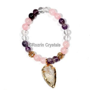 Mdrac — Bracelet de pierre précieuse multicolore, plusieurs couleurs, avec flèche, vente en gros - Product Image 1
