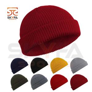 Classic Men's Warm Winter Hats Custom Logo Daily Acrylic Beanie Cap - Product Image 2