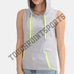 เสื้อกันหนาวครอปแขนกุดมีฮู้ดสำหรับผู้หญิง,ลายดอกไม้ - Product Image 1