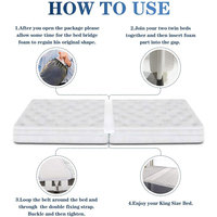 Vente chaude Bambou tissu Lit Remplisseur Connecteur de Matelas Lit Pont Jumeau Roi Convertisseur Kit