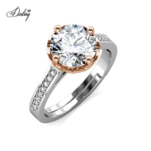 Gioielli Destiny Nuovo Fine Jewelry 925 Sterling Silver 1 Carati Delicato Moissanite Del Diamante <span class=keywords><strong>Le</strong></span> Fleur Pavimenta L'anello Per <span class=keywords><strong>Le</strong></span> Donne - Product Image 2