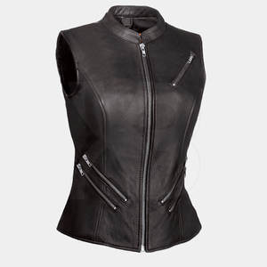 Chalecos de cuero para motocicleta para mujer, modelo personalizado, 2021 - Product Image 2