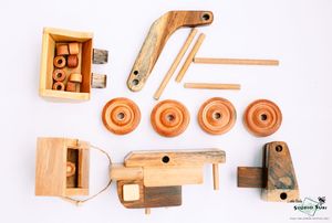 Wooden <b>Toys</b> for Children- Dump Truck- <b>Forklift</b> Truck- Excavator- Tractor - Bulldozer- Tow Truck- Tractor Tractor Trailer - Product Image 3