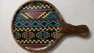 Bol en émail coloré en bois de qualité supérieure pour la vaisselle et le plateau de service en bois de mangue émaillé au design personnalisé - Product Image 6