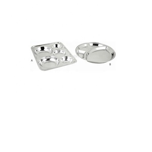 <b>Stainless</b> <b>Steel</b> Polished Eco-Friendly Chip and Dip and Round Mess <b>Tray</b> - Product Image 1