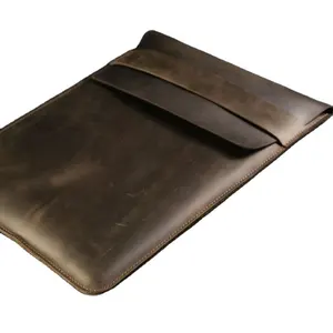 Klasik hakiki deri kol kapağı Laptop Case yumuşak deri seyahat evrak bilgisayar iş Eva Laptop Case/kol/çanta