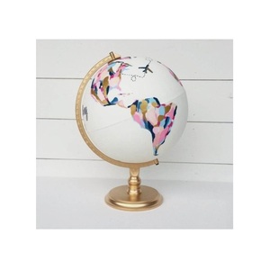 Globo Terráqueo Metálico Blanco y Plateado en Cobre, Decoración Geográfica para Mesa, Decoración del Hogar, Globo Terráqueo Metálico al por Mayor, Educativo - Product Image 1
