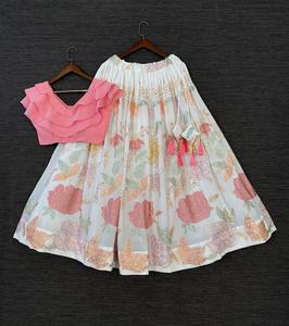 Ropa de fiesta Lahenga Choli Surat, ropa de novia, Georgette Anarkali, último diseño Chaniya Choli Lehenga con blusa de estilo indio - Product Image 3