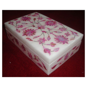 Belle boîte à bibelot en marbre, mère de perle, petite taille, faite à la main, bibelot - Product Image 1