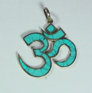 Pendentifs Om hindous turquoise pour les fêtes bouddhistes - Product Image 1