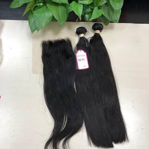 Venta al por mayor sedoso recto vietnamita extensiones de cabello humano virgen Paquete de doble dibujado en hueso recto estilo con efecto de onda - Product Image 5