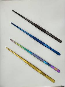 Pince de cuisine professionnelle multi-couleurs plasma arc-en-ciel, courbée, en acier inoxydable, certifiée CE, droite, 20 cm, ISO DHL PK - Product Image 3