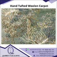 Tapis en laine de luxe rayé tufté à la main de haute qualité avec envers en latex, design moderne, lavable, pour usage professionnel