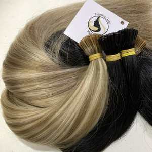Alta calidad cutícula alineada Virgen vietnamita doble dibujado recto I-tip extensiones de cabello Wave Piano Mix I Tip cabello humano - Product Image 3