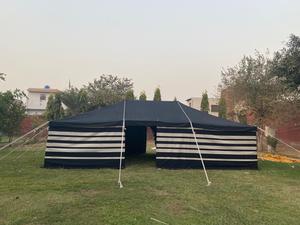 Tente traditionnelle arabe de haute qualité en toile à rayures noires et blanches pour le camping en plein air dans le désert, tente centrale de haute qualité en gros - Product Image 2