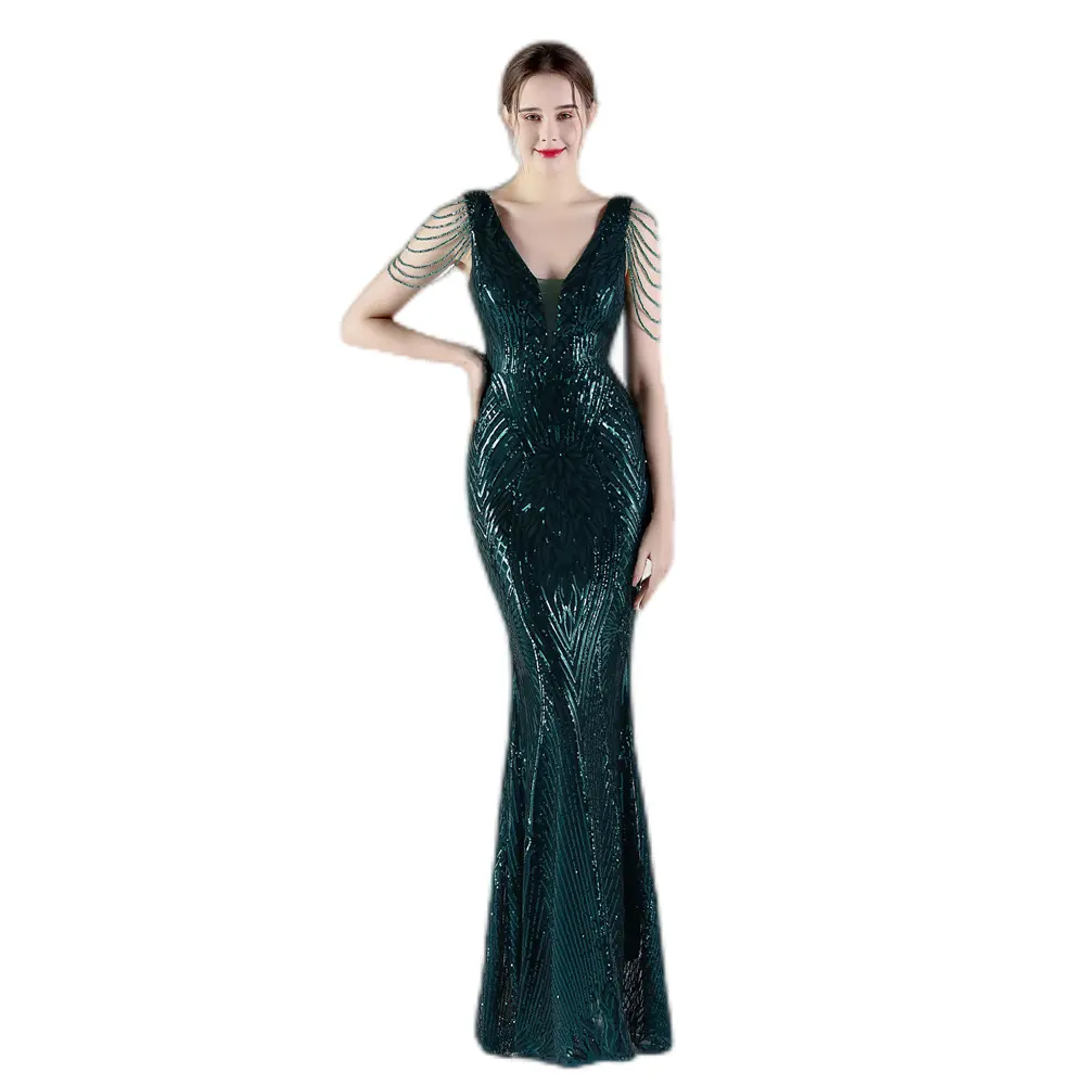 Green High Quality Birthday Prom Party Pretty Dinner Sexy Wedding Guest Elegant Satin Lady Formal Long Gown Women Evening Dress