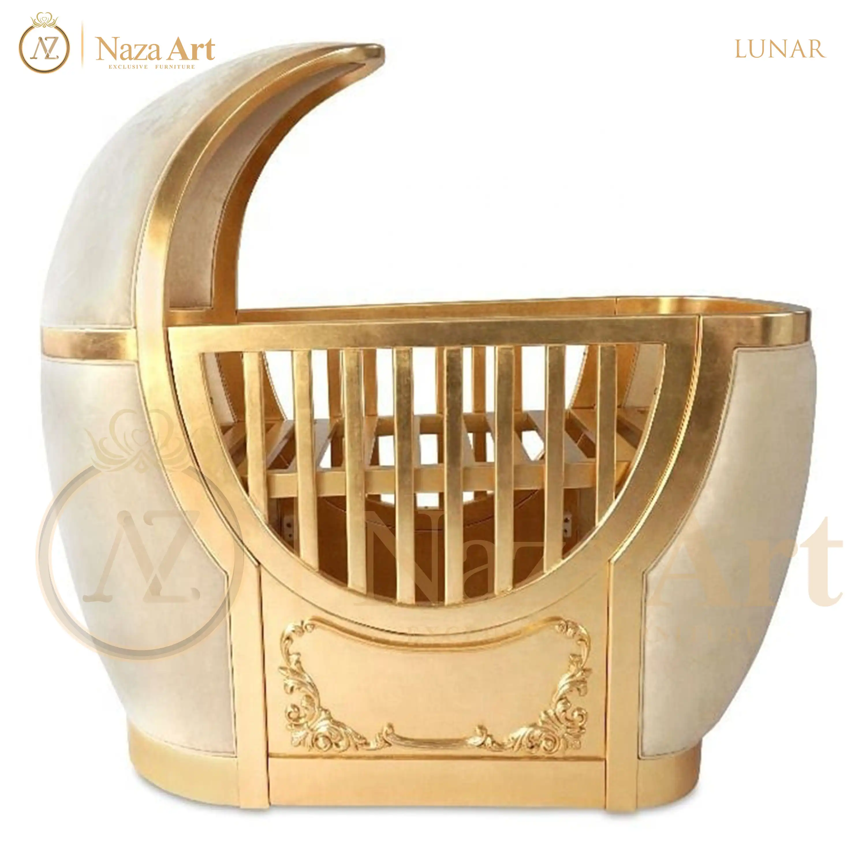 Luxe Gold Crib Voor Baby Met Antiek Ontwerp Meubels