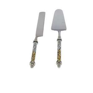 Cuchillo de mantequilla de latón con mango de resina colorida, esparcidor de mantequilla, acero inoxidable, para queso, productos en oferta - Product Image 3