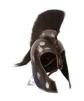 Casque d'armure en acier pour chevalier, plume noire, style médiéval grec, costume d'Achille de Troie, fait main, finition antique, décoration pour la maison