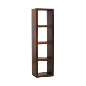 Wooden multi-cube display rack vintage solid sheesham wood cube bookcase unit wooden living room furniture manufacturer