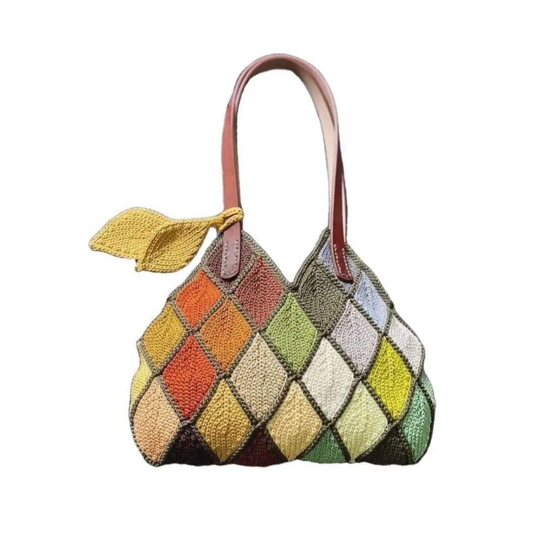 Hot trendy unique Luxury Handbag Cotton Knitted Crossbody Bag for Women Chain Shoulder Bags women hand bags