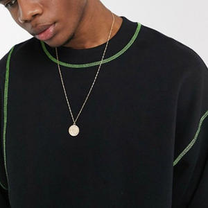 OEM personalizado bordado de los hombres de peso pesado francés Terry cuello redondo Sudadera con capucha 100% sudaderas de algodón en talla grande para la temporada de otoño - Product Image 3