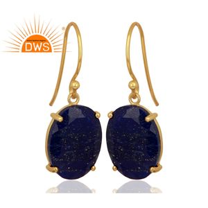 Natural Lapis Gemstone Oval Drop <b>Earring</b> <b>Solid</b> 925 Sterling <b>Silver</b> Woman's Jewelry Manufacturer - Product Image 2