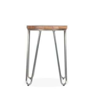 Tabouret de meuble en métal avec plateau en bois décoratif pour la maison Hôtel Restaurants Tabouret Design moderne de meuble en métal Ottoman et Tables - Product Image 5