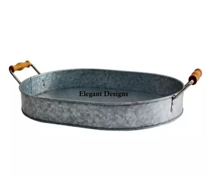 Plateau de service galvanisé de forme rectangulaire, vente en gros, vaisselle de Table, plat de service de qualité supérieure, fournitures d'hôtel, plateau galvanisé - Product Image 3