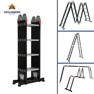 Escalera Plegable Industrial de Aluminio de 4 Peldaños, Capacidad de Carga de 300 kg, Portátil, para Uso Doméstico, Diseño Moderno, para Almacén o Supermercado - Product Image 3