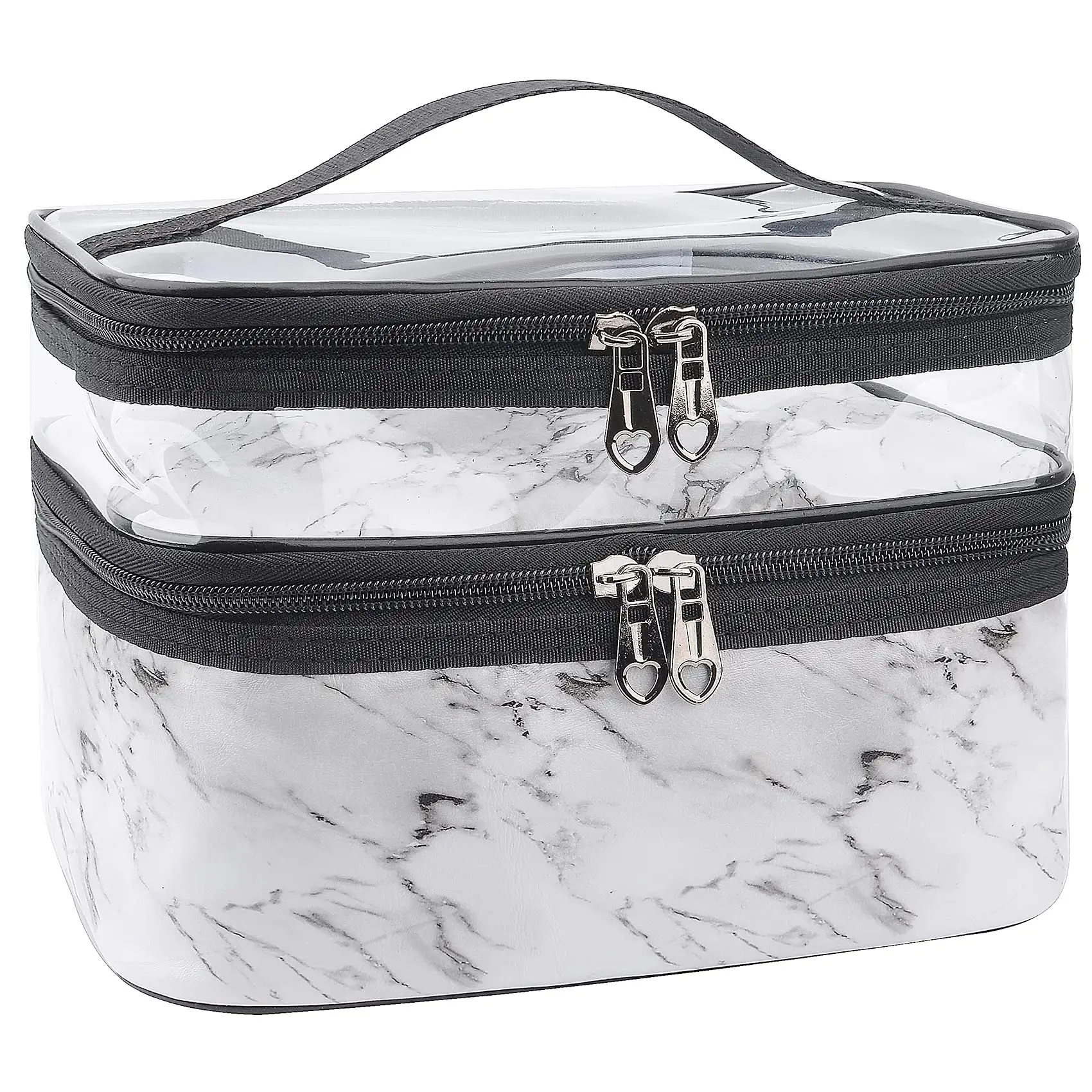 Hot Sales Tiktok Makeup Bags Double layer Travel Cosmetic Cases Make up Organizer Toiletry Bags