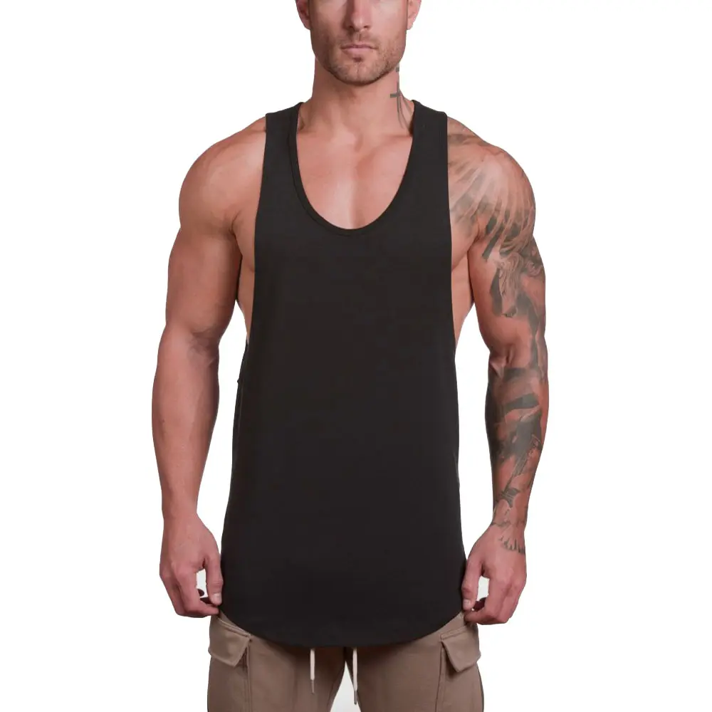 High Quality Singlets Pakistan Factory Manufacture Sleeveless Gym Vest Plain Black Tank Tops For Men