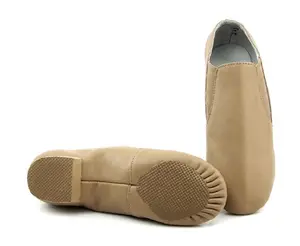 Nieuwe Slip On Jazz Training Dansschoenen Split Zool Eva Pu Leer Met Zij Elastiek Voor Mannen En Vrouwen Kinderen Tot Volwassen Maten Meisjes'