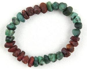 Belle 1 pièce de qualité impressionnante émeraude naturelle rubis non traité pierre précieuse brute fait à la main cadeau religieux et bracelet de manchette de fête - Product Image 1