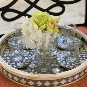 Juego de posavasos con incrustaciones de perlas para la madre, posavasos hecho a mano con incrustaciones de hueso, mopa, posavasos, vajilla de resina, acentos para el hogar Axiom - Product Image 5