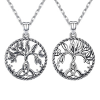 Bijoux fins, collier avec pendentif arbre de vie celtique en argent sterling 925 pour femmes