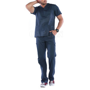 High Quality Best Selling Men <b>Scrub</b> Uniforms Knitted 100% Cotton <b>Scrub</b> <b>Sets</b> for Hospital Use Custom Logo Online Sale - Product Image 5